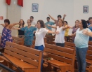 Momento de oração na Paróquia Santuario Nossa Senhora do Rosario de Fátima Serra-ES