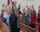 Momento de oração na Paróquia Santuario Nossa Senhora do Rosario de Fátima Serra-ES
