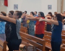 Momento de oração na Paróquia Santuario Nossa Senhora do Rosario de Fátima Serra-ES