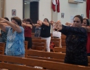 Momento de oração na Paróquia Santuario Nossa Senhora do Rosario de Fátima Serra-ES