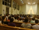 Momento de louvor, pregação, cura e libertação na Paróquia N. S. do R. de fátima, serra, E.S.
